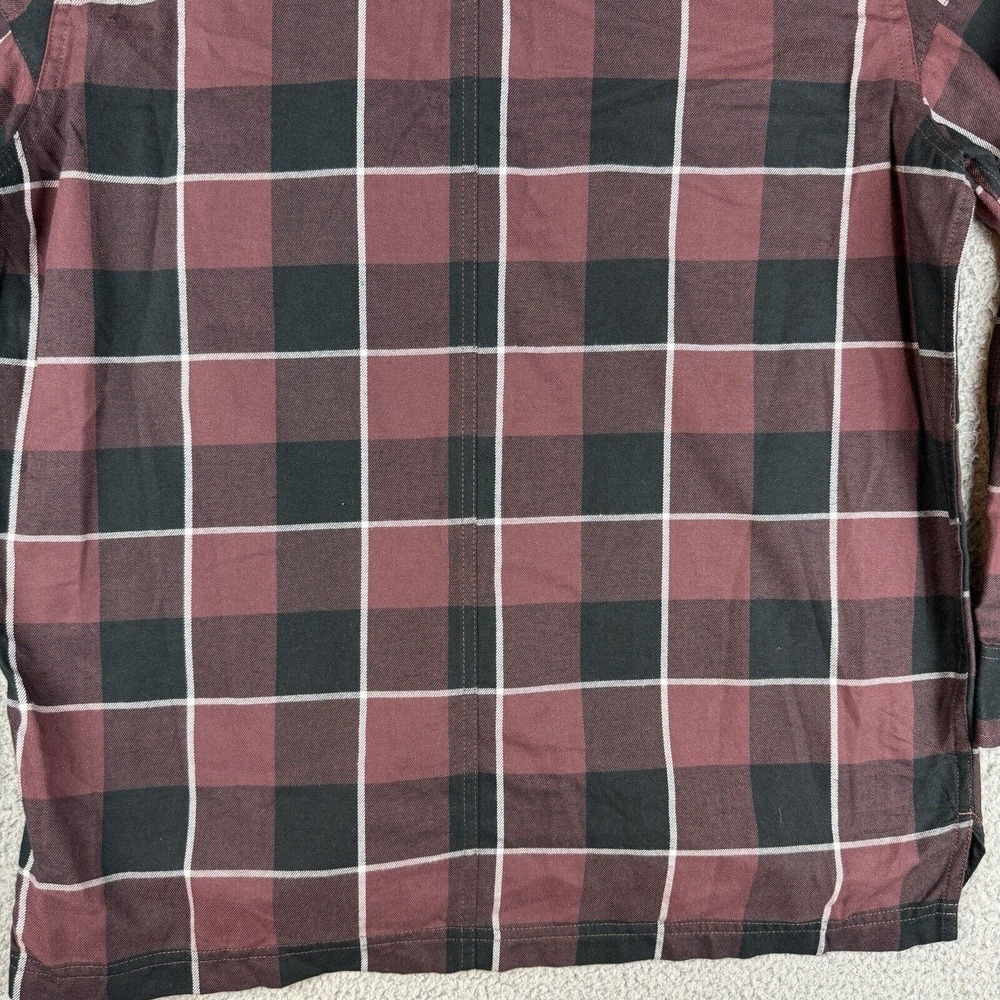 Wrangler ATG Flannel Shirt Mens Large Red Maroon Plaid Regular Fit Long Sleeve - Picture 14 of 14